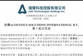 瑞声科技完成收购 PSS 公司，去年车载业务狂揽 35.2 亿