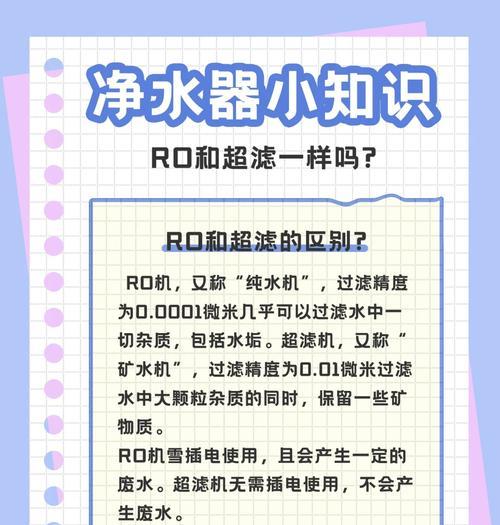 超滤机与纯水机的区别及选择（哪一款更适合您的需求）  第3张